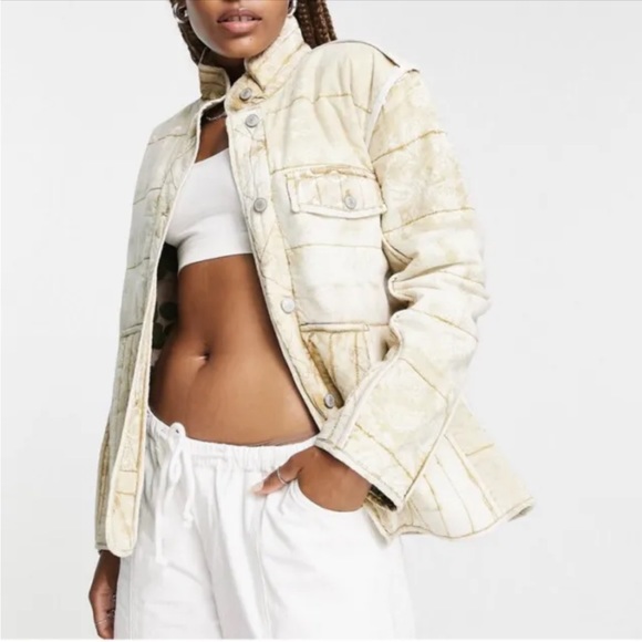 FADE OUT UTILITY QUILTED JACKET NEUTRAL PRINTED - Picture 2 of 9